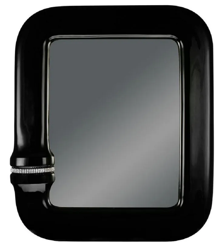 Sonderangebot Casa Padrino Luxus Spiegel Schwarz 70 x 8 x H. 80 cm - Rechteckiger Keramik Wandspiegel mit Kristallglas Kette - Luxus Qualität
