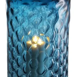 Direktkauf Casa Padrino Luxus Glas Kerzenleuchter Blau Ø 27 x H. 44 cm - Hotel & Restaurant Deko Accessoires
