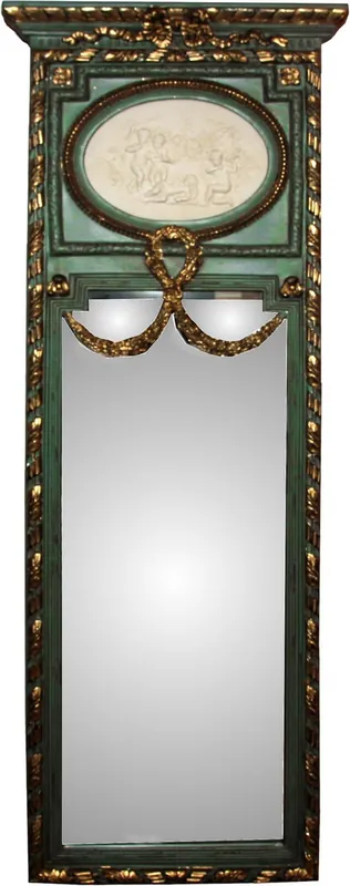 Casa Padrino Rokoko Wandspiegel Gold B 59 x H 161 cm in Antik Grün / Gold - Barock Spiegel Edel & Prunkvoll Sonderaktion