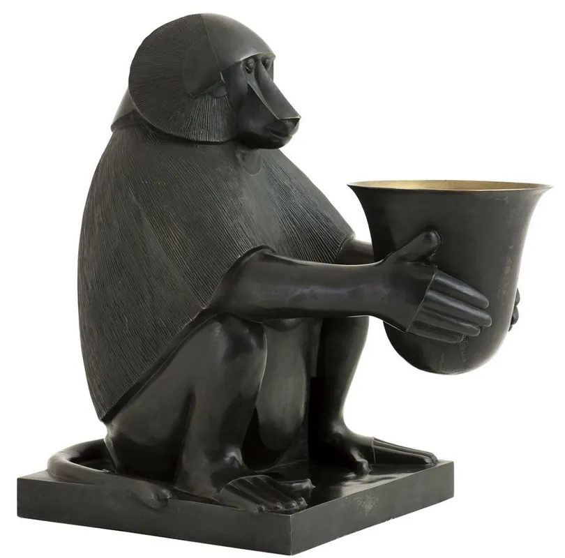 Sale Casa Padrino Luxus Art Deco Bronze Tischleuchte Affe Pavian Bronzefarben / Gold 49 x 60 x H. 60 cm - Art Deco Wohnzimmer Lampe - Luxus Qualität