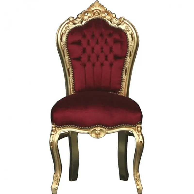Preisknaller Casa Padrino Barock Esszimmer Stuhl Bordeaux / Gold - Möbel