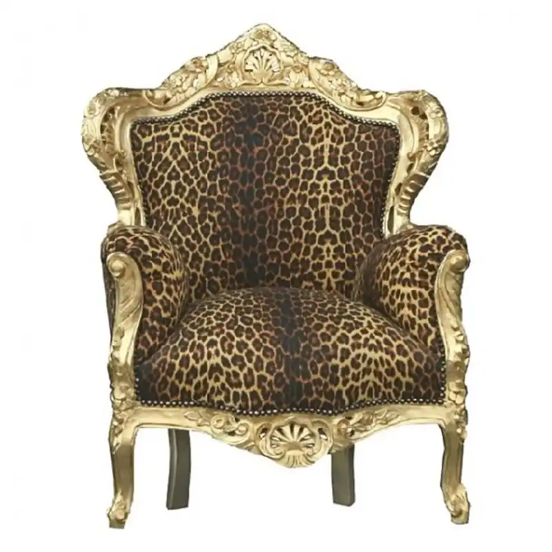 Casa Padrino Barock Sessel "King" Leopard/Gold Sale