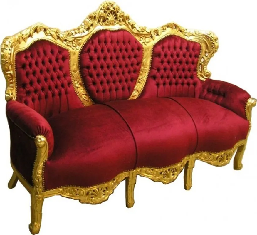 Must-Have Casa Padrino Barock Sofa King Bordeaux/Gold