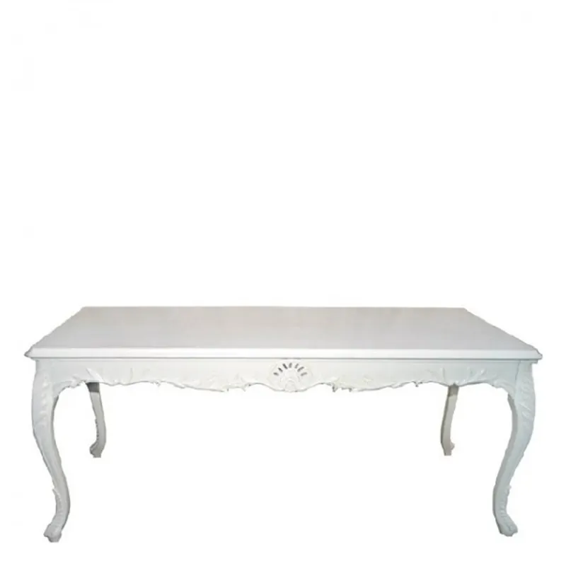 Wochenendangebot Barock Esstisch Weiss 200cm - Esszimmer Tisch Barock Möbel