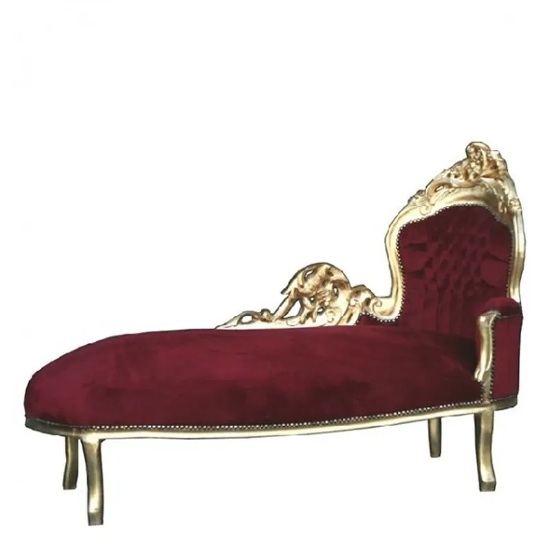 Mega-Angebot Casa Padrino Barock Chaiselongue "King" Bordeaux/Gold - Recamiere Wohnzimmer Liege