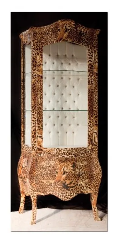 Preiswert Casa Padrino Barock Vitrine Leopard - Möbel Leo Optik