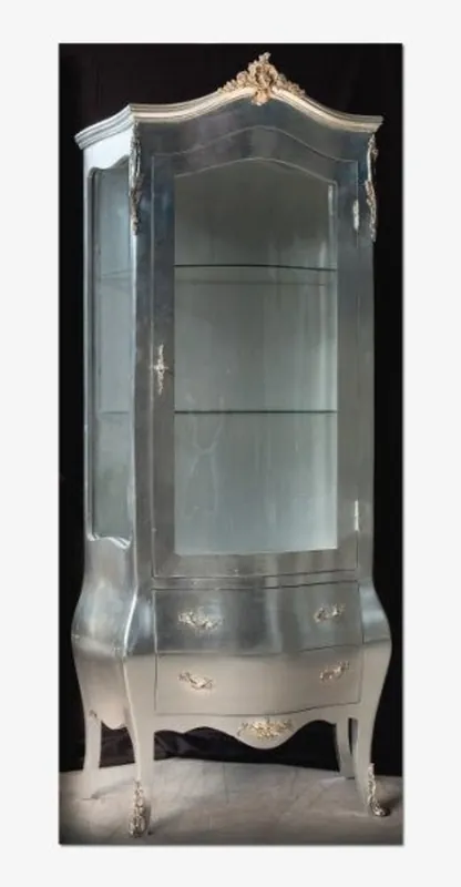 Casa Padrino Barock Vitrine Silber Top-Angebot