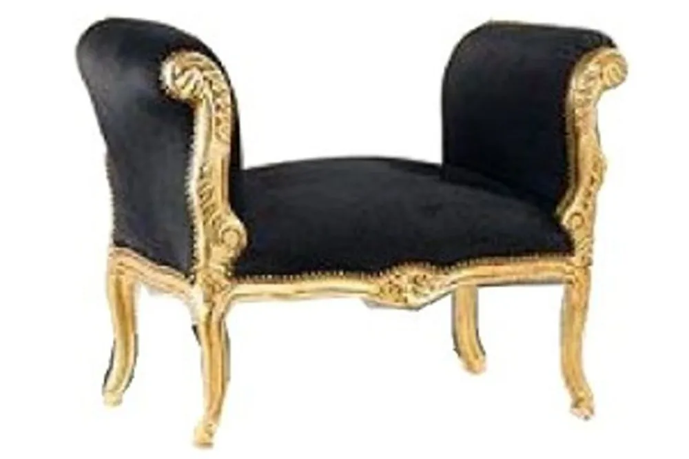Casa Padrino Barock Schemel Hocker Schwarz / Gold - Sitzbank Billig
