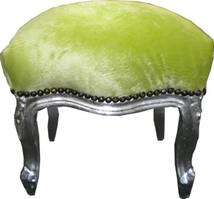 Billig Casa Padrino Barock Fußhocker Jadegrün / Silber - Möbel - Hocker Grün Silber