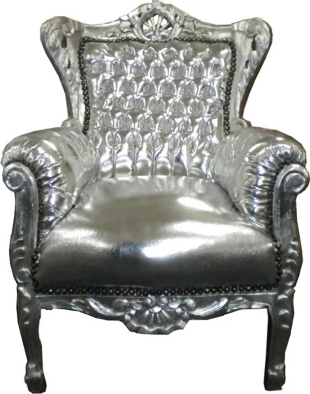 Finale Aktion Barock Kinder Sessel Silber/Silber - Tron