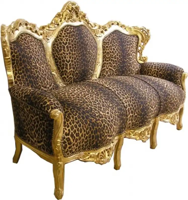 Sofort Bestellen Casa Padrino Barock Lounge Sofa King Leopard / Gold