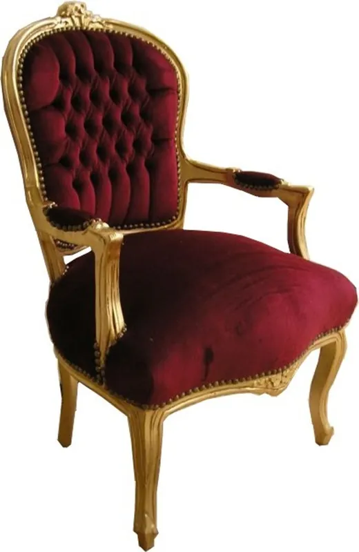 Sale Casa Padrino Barock Salon Stuhl Bordeaux / Gold - Möbel