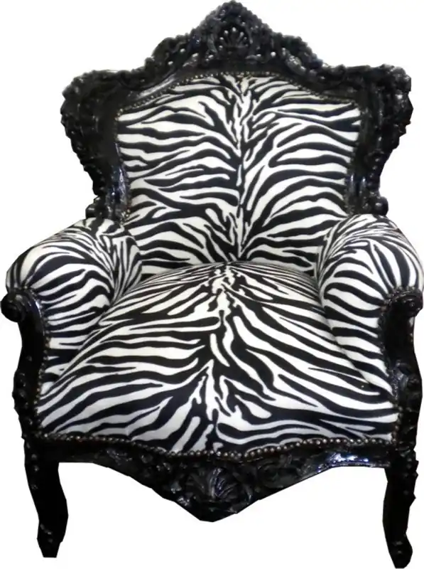 Super-Preis Casa Padrino Barock Sessel "King" Zebra / Schwarz Möbel