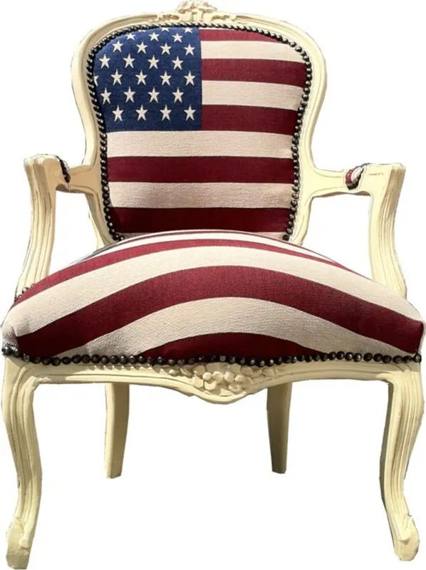 Casa Padrino Barock Salon Stuhl USA Design / Creme Billig