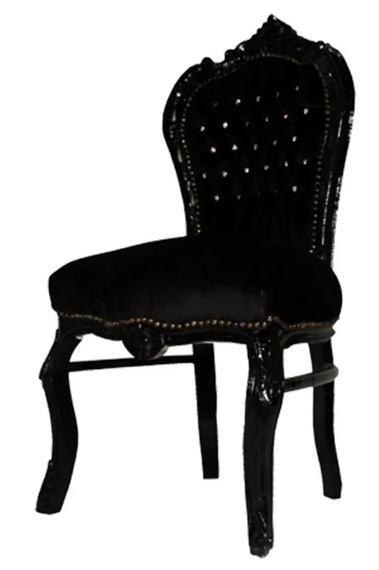 Rabatt Barock Esszimmer Stuhl Schwarz / Schwarz Bling Bling