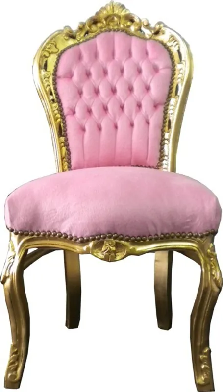 Barock Esszimmer Stuhl Rosa / Gold Solange Der Vorrat Reicht