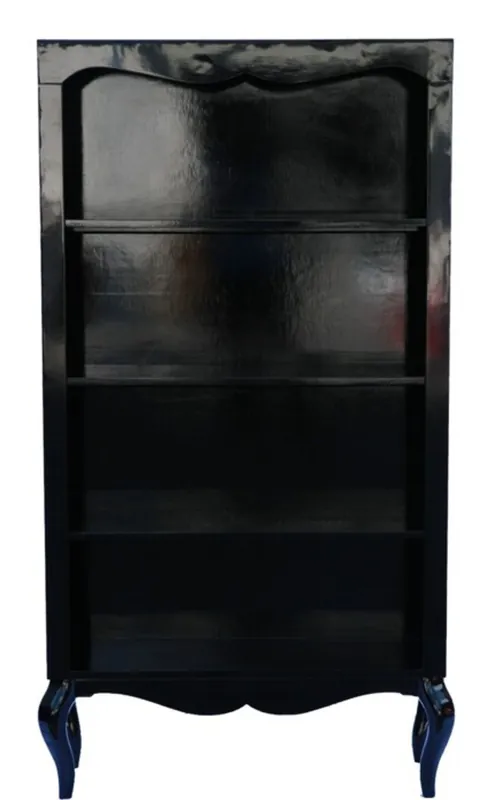Letzte Chance Casa Padrino Barock Lackregal Schwarz Hochglanz 180 x 95cm- Schrank