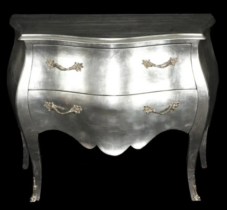 Sofort Bestellen Casa Padrino Barock Kommode Silber - Handgefertigte Barock Möbel