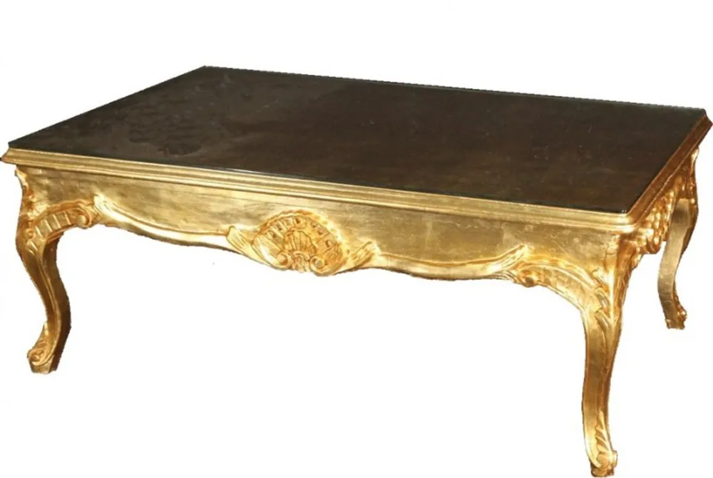 Rabatt Casa Padrino Barock Couchtisch Gold 120 x 80 cm - Wohnzimmer Salon Tisch Möbel
