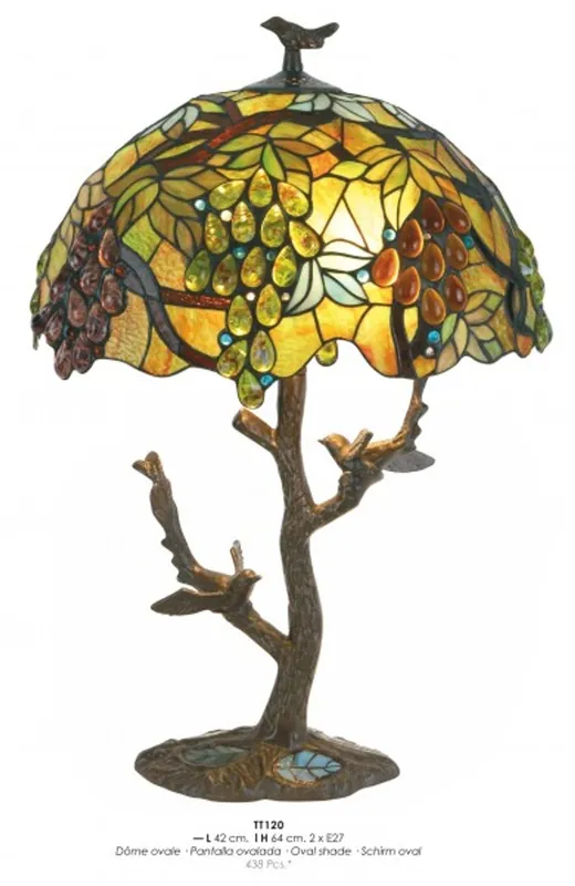 Jetzt Kaufen Casa Padrino Tiffany Tischleuchte Ø 42 x H. 64 cm - Tiffany Hockerleuchte mit Glas Lampenschirm