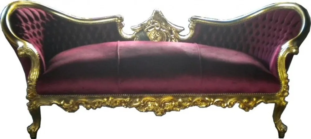 Meistverkauft Casa Padrino Barock Sofa Vampire Bordeaux / Gold - Limited Edition