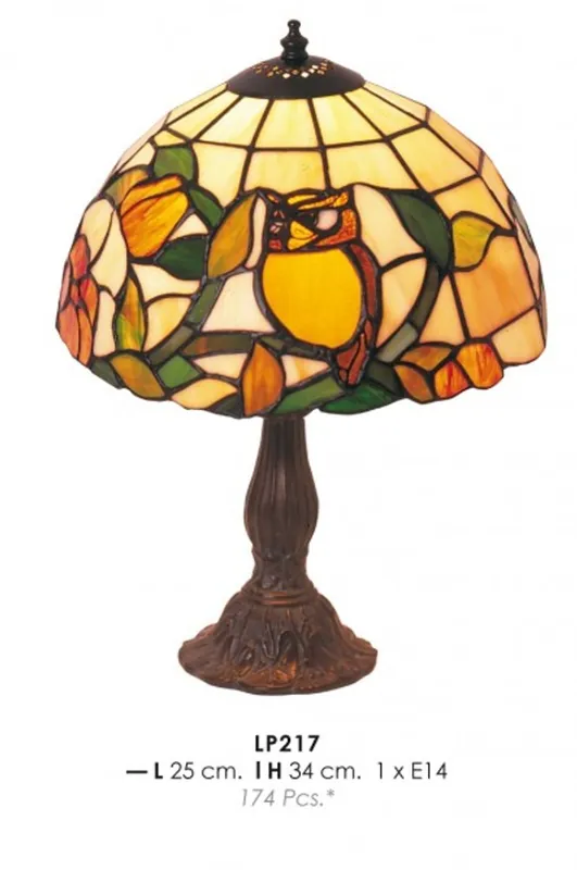 Casa Padrino Tiffany Tischleuchte Ø 25 x H. 34 cm - Tiffany Hockerleuchte Preiswert