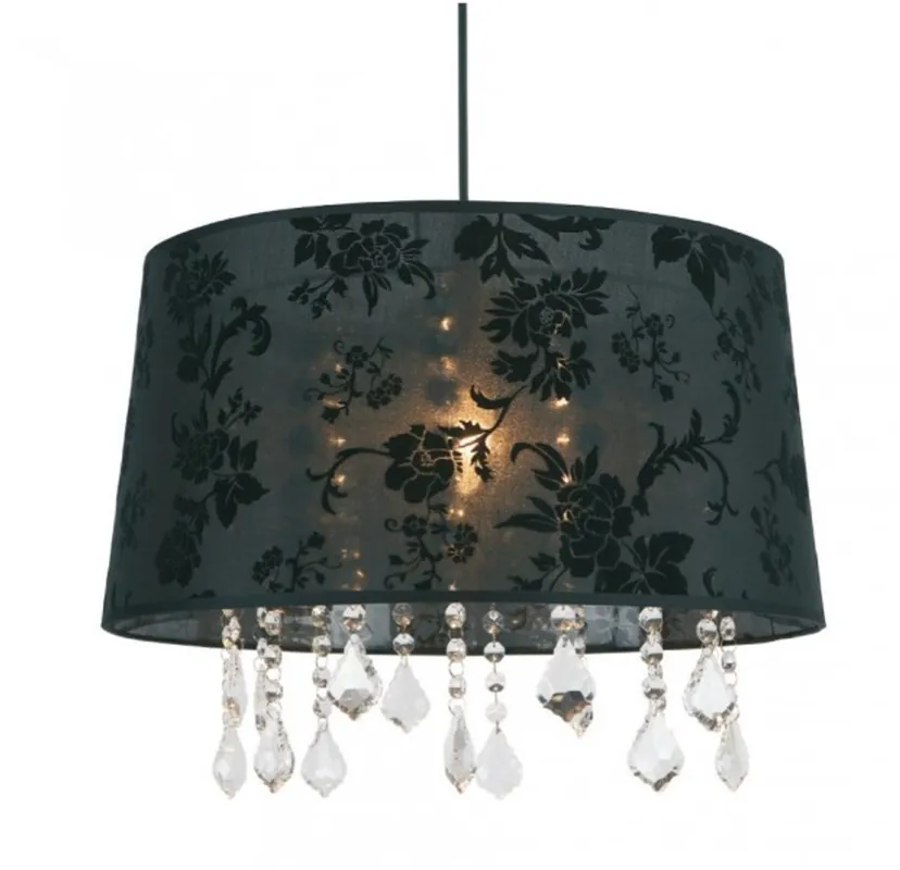 Mega-Angebot Barock Design Hängeleuchte, Pendelleuchte mit Kristall-Deco SM3415M Schwarz Lampe Leuchte