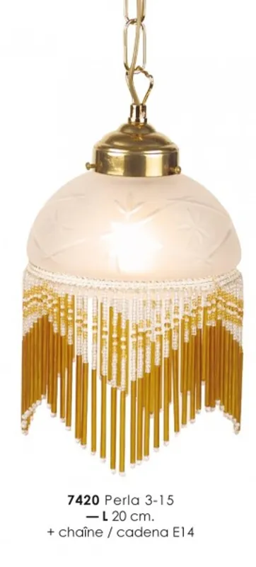 Hängeleuchte im Landhausstil mit Glasfransen 7420 3 - 15 Creme Leuchte Lampe Sonderaktion