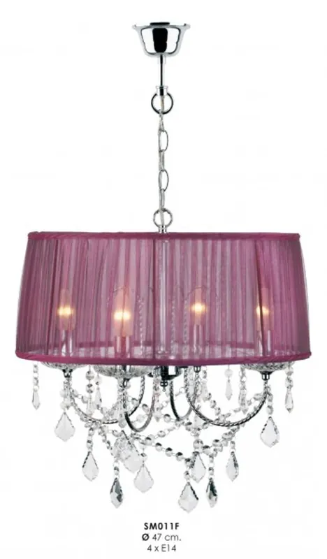 Casa Padrino Barock Kristall Kronleuchter Lila Durchmesser Ø 47 cm - Barock Leuchten Preisreduziert