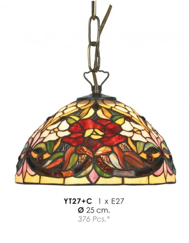 Preisknaller Casa Padrino Tiffany Hängeleuchte Ø 25 cm - Runde Pendelleuchte