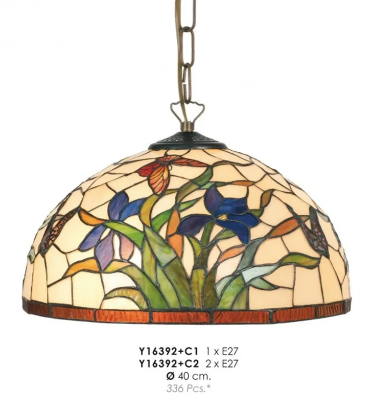 Tiffany Pendelleuchte Durchmesser 40 cm Y16392 + C1/C2 Leuchte Lampe Top-Seller