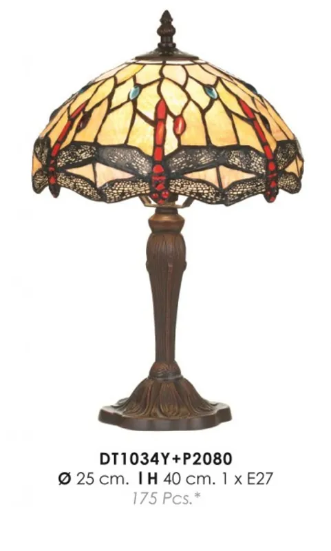 Sonderaktion Casa Padrino Tiffany Hockerleuchte Bunt Ø 25 x H. 40 cm - Handgefertigte Tiffany Tischleuchte
