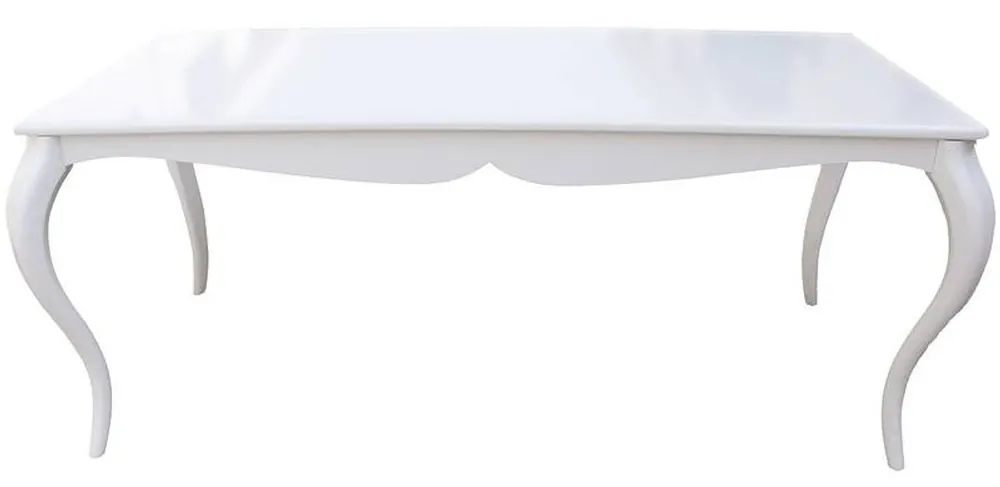 Barock Esstisch Hochglanz Weiß 180cm - Esszimmer Tisch Knallerangebot