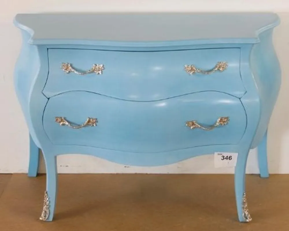 Zertifiziert Casa Padrino Barock Kommode Hellblau 120 x 85 x 55 cm - Barock Möbel