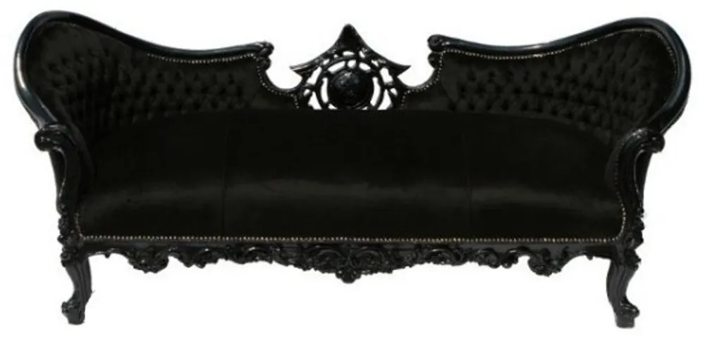 Knallerangebot Casa Padrino Barock Sofa Vampire Schwarz/Schwarz - Limited Edition - Lounge Couch