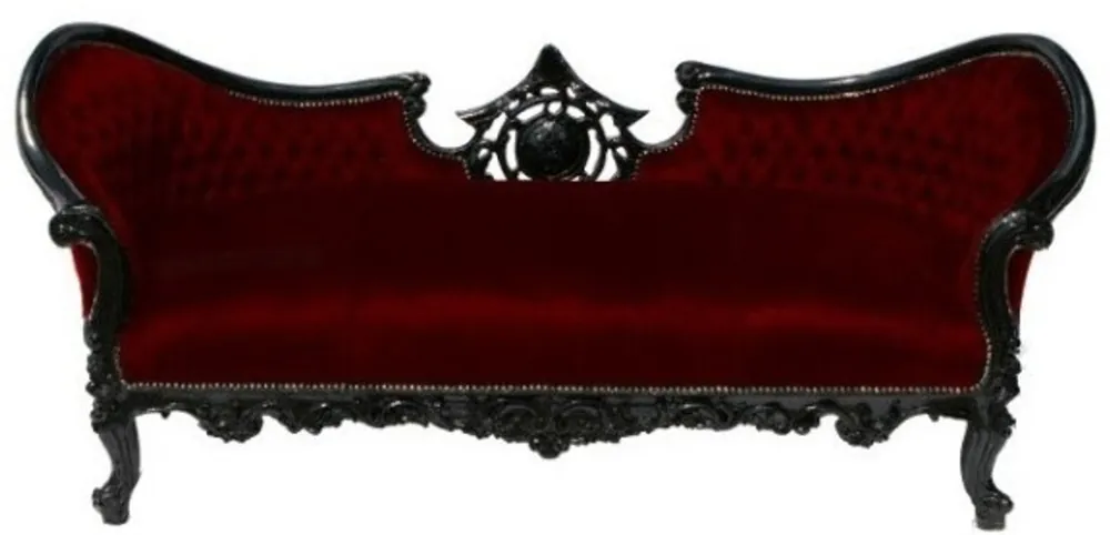Bestpreis Casa Padrino Barock Sofa Vampire Bordeauxrot / Schwarz- Limited Edition - Lounge Couch
