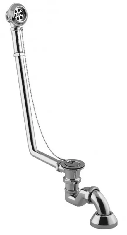 Echt Ab und Überlauf System inkl. Siphon für Nostalgie Badewanne Sicilia, Toscane, San Sebastian, Roma - Chrom