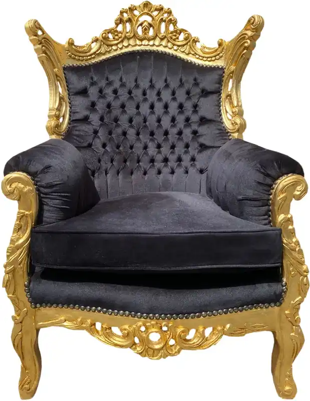 Casa Padrino Barock Sessel Al Capone Schwarz-Gold Mod4 Top-Preis