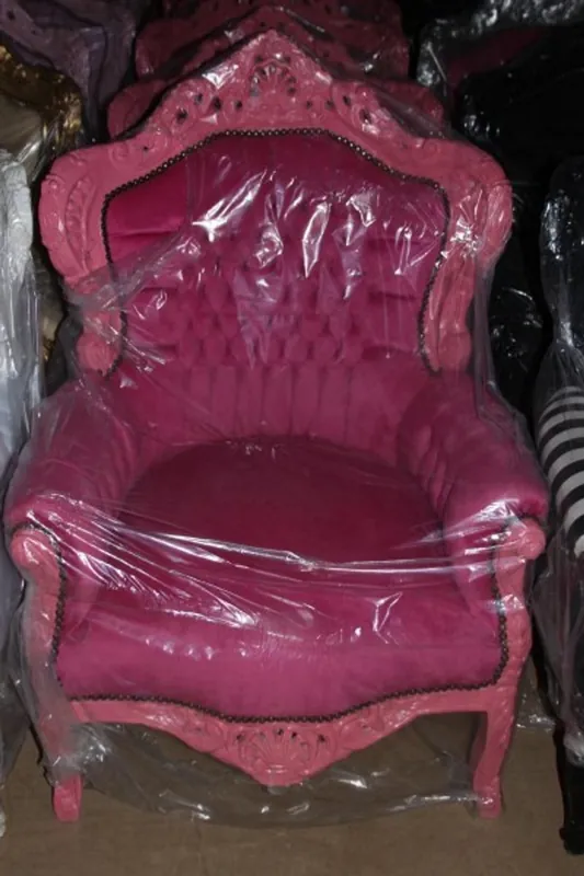 Casa Padrino Barock Sessel King Rosa/Rosa - Limited Edition Modell Preisreduziert