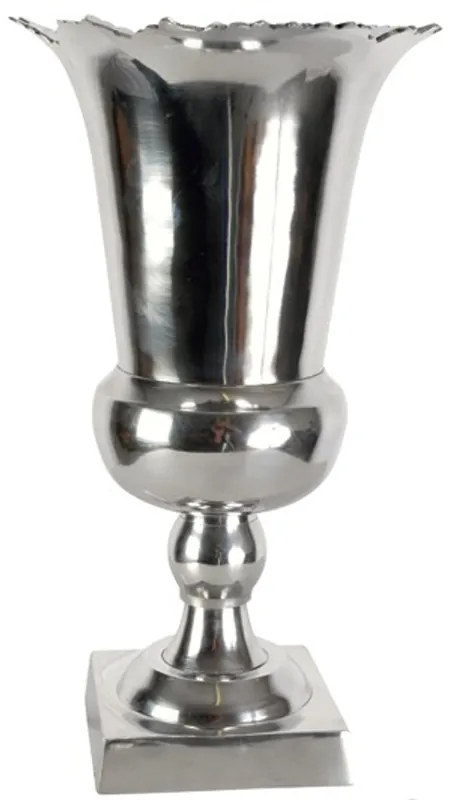 Designer Vase aus poliertem Aluminium silber Höhe: 40,5 cm, Breite: 22,5 cm - wunderschöne Vase, Deko Vase Neu