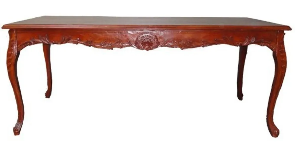 Expressversand Casa Padrino Barock Esstisch Braun (Mahagonifarben) 200 cm - Barock Tisch Antik Stil Möbel