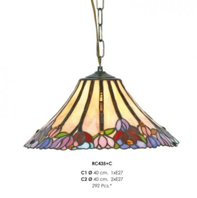 Handgefertigte Tiffany Pendelleuchte Hängeleuchte Durchmesser 40 cm, 1-Flammig - Leuchte Lampe Saisonangebot