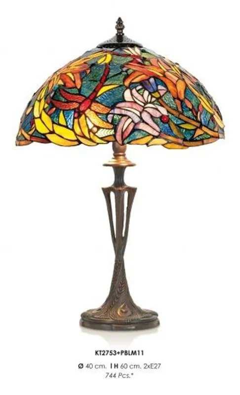 Sale Handgefertigte Tiffany Hockerleuchte Tischleuchte Höhe 60 cm, Durchmesser 40 cm - Leuchte Lampe