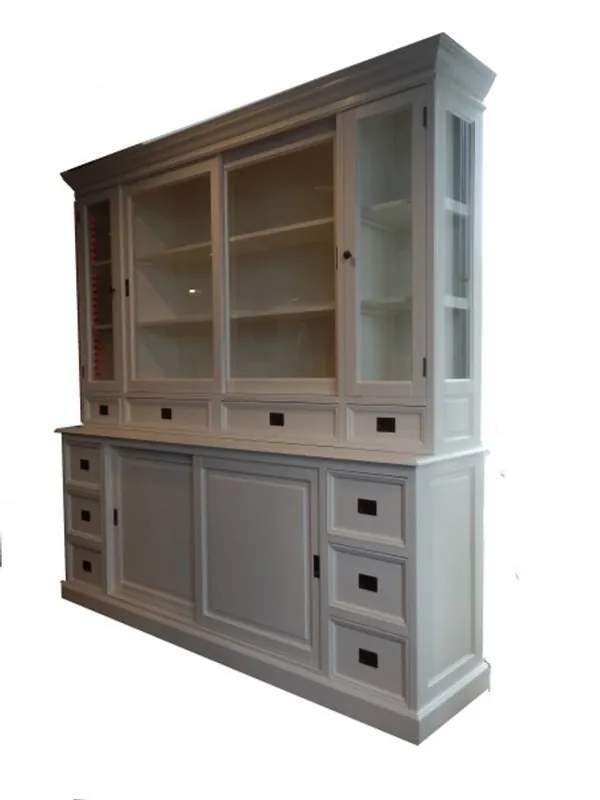 Direktkauf Großer Shabby Chic Landhaus Stil Schrank mit 4 Türen und 10 Schubladen - Buffetschrank - Schrank Esszimmer
