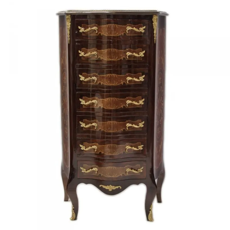 Schneller Versand Casa Padrino Barock Kommode in Mahagoni mit 7 Schubladen