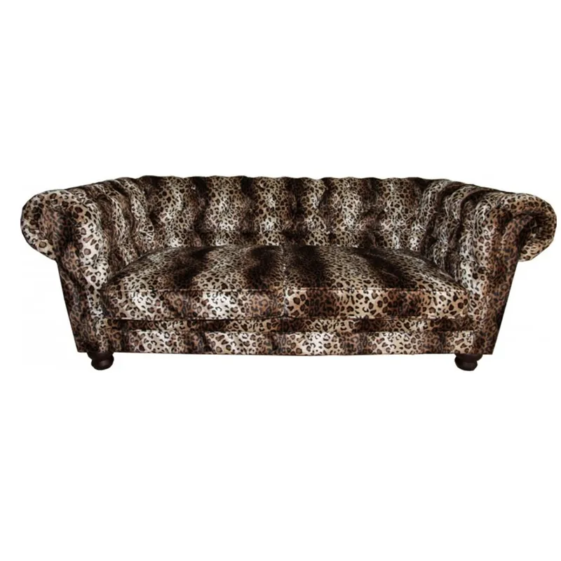 Casa Padrino Limited Edition Designer Chesterfield Sofa Leopard - Club Möbel Rabatt