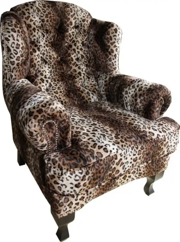 Begrenztes Angebot Casa Padrino Limited Edition Designer Chesterfield Ohren Sessel Leopard - Club Möbel