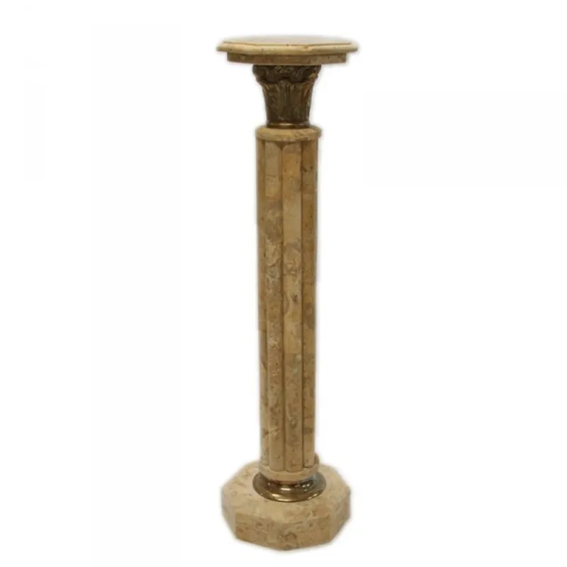Bestseller Säule aus Marmor im Barockstil creme Höhe: 110cm, Breite: 30cm, Tiefe: 30 cm - Marmorsäule