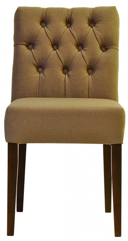 Casa Padrino Designer Esszimmer Stuhl Model EF 283 Khaki / Braun - Hoteleinrichtung - Buchenholz - Chesterfield Design Must-Have