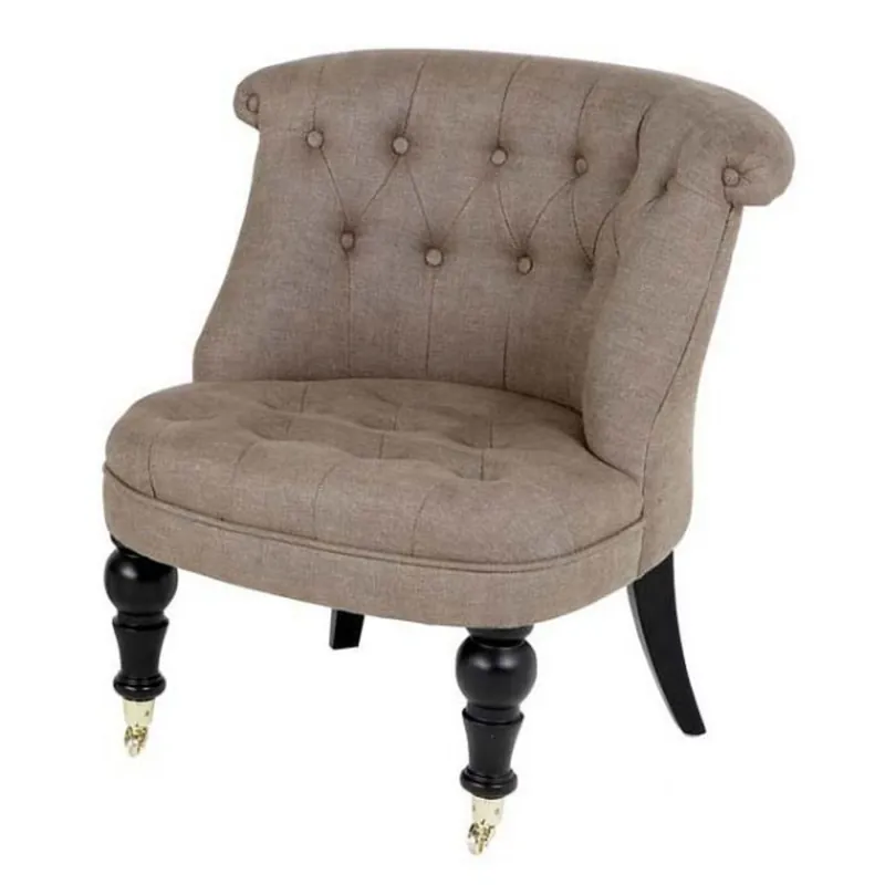 Expressversand Luxus Sessel Chesterfield Camel Leinen- Vintage Style Möbel